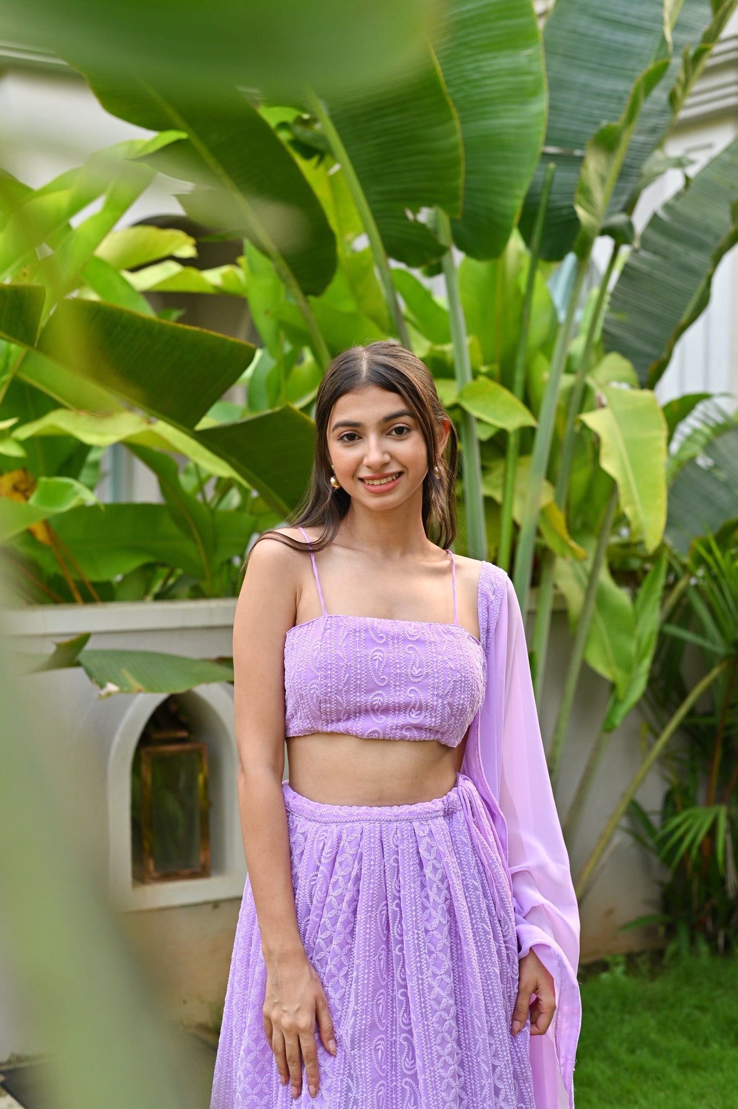 STRAPPY CHIKANKARI LEHENGA SET
