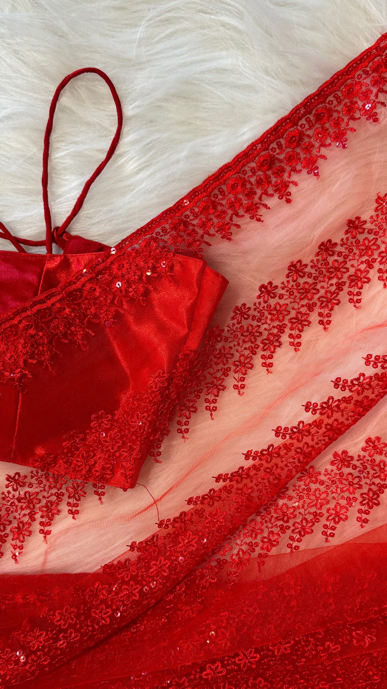 EMBROIDERED NET SEQUENCE SAREE