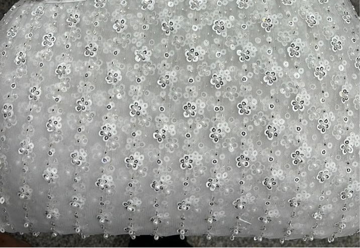 PHOOL NET SEQUENCE PEARL SAREE