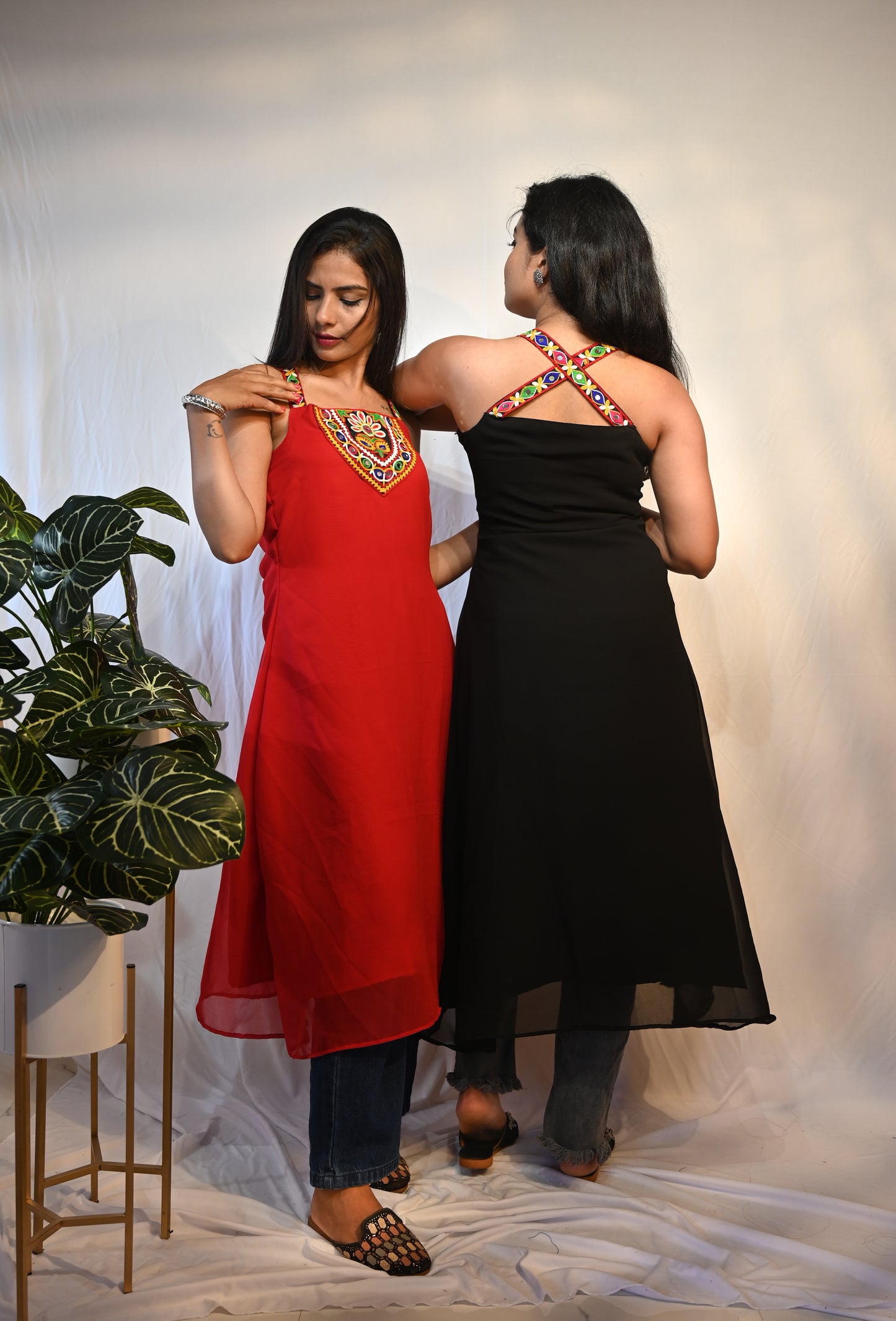 PATCHWORK GEOGETTE ALINE KURTI