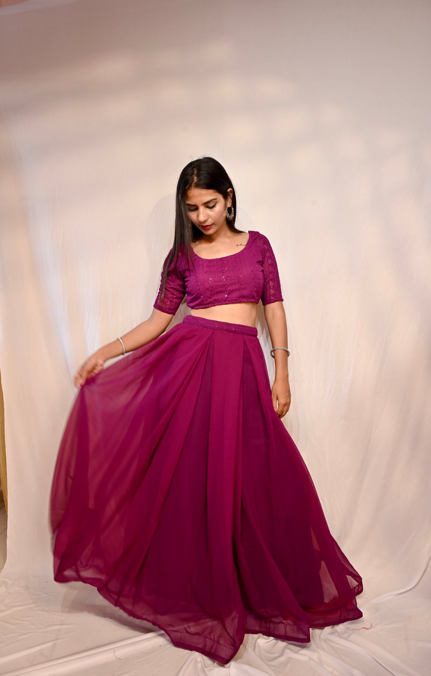 CROP CHOLI AND LEHENGA SKIRT