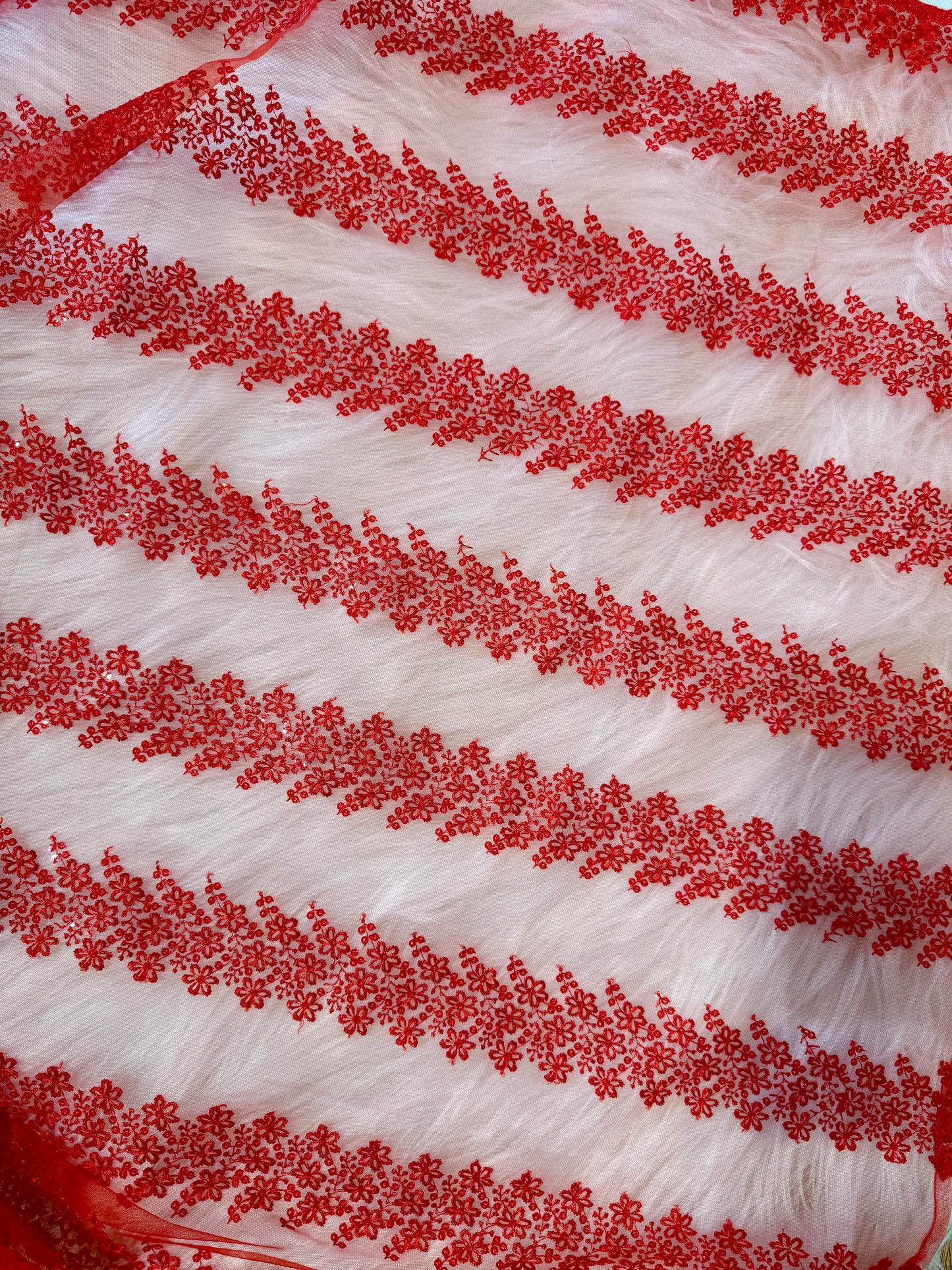 EMBROIDERED NET SEQUENCE SAREE