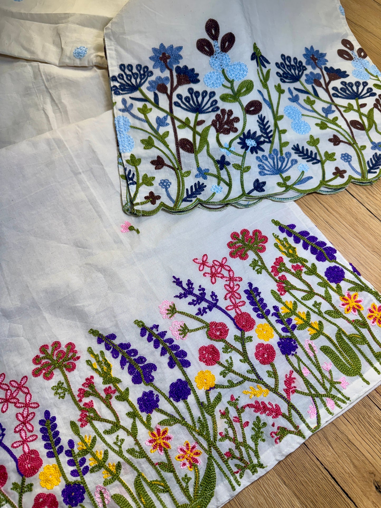 FLORAL COTTON EMBROIDERED SHORT TOP