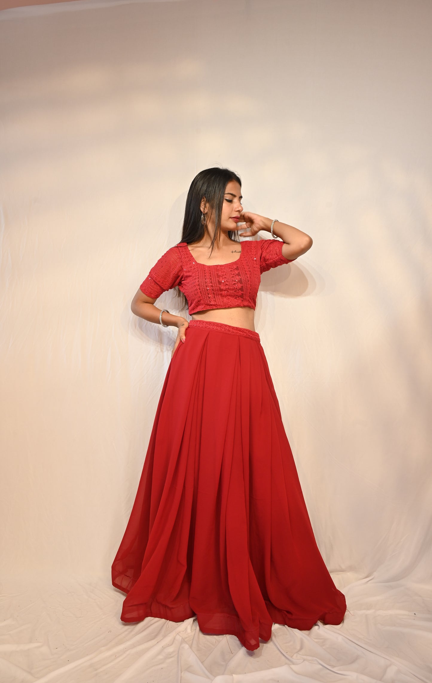 CROP CHOLI AND LEHENGA SKIRT