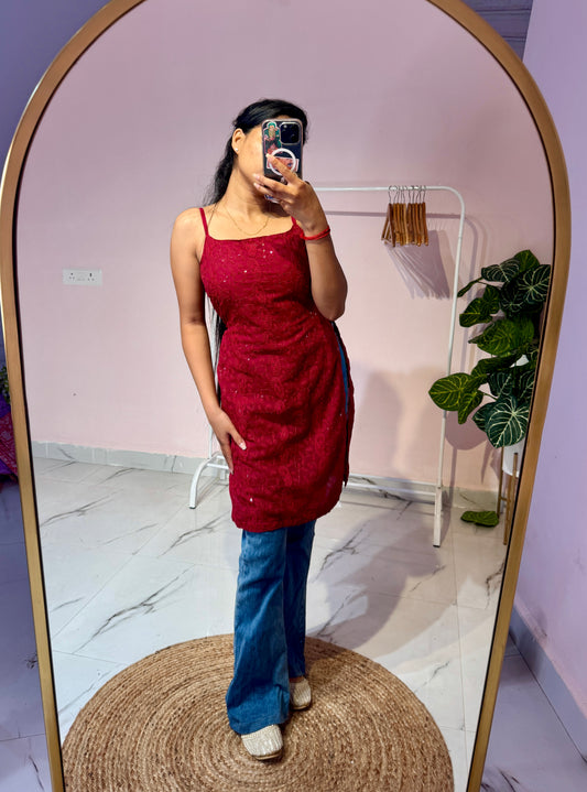 SHORT STRAPPY KURTI