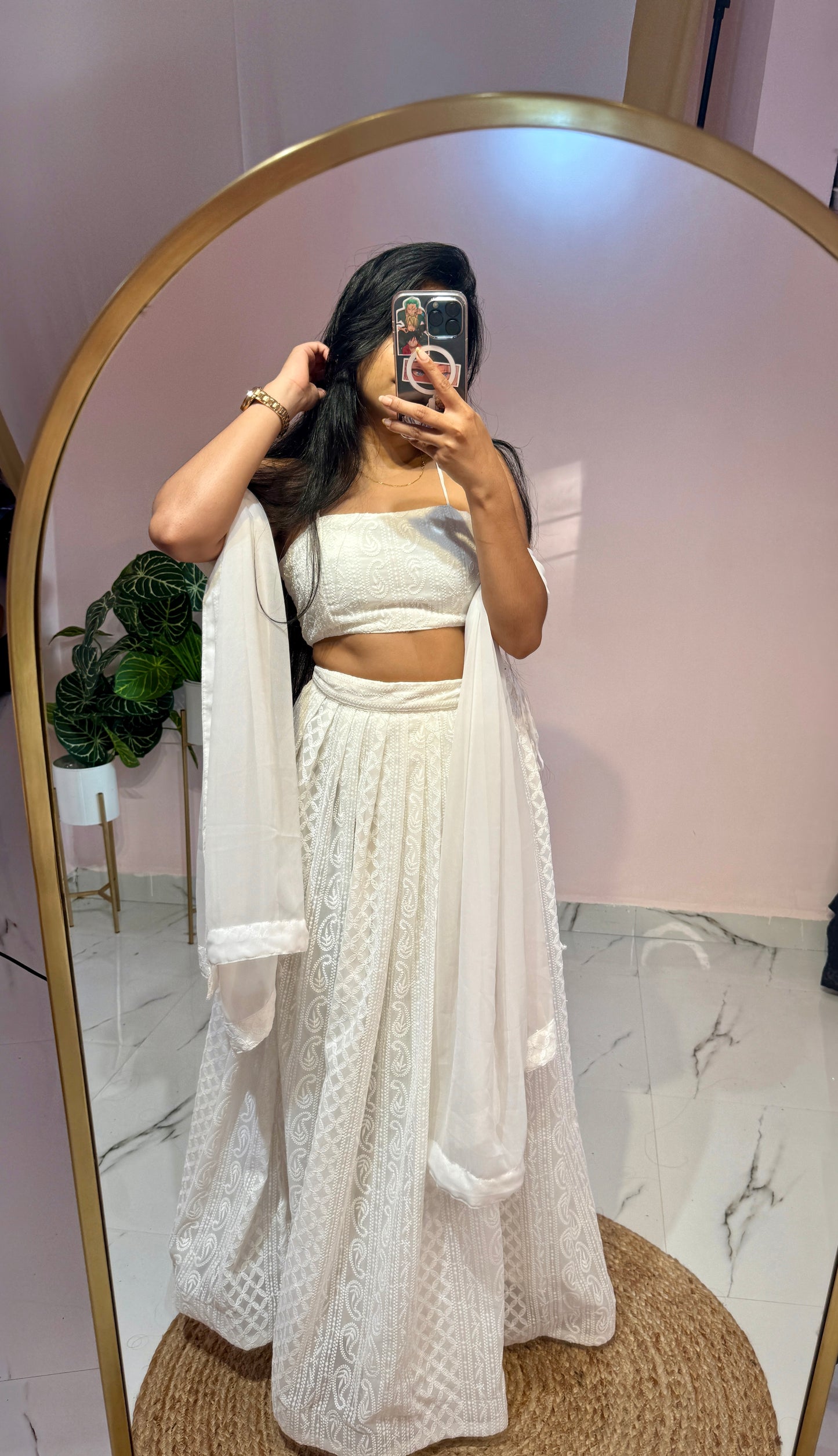 STRAPPY CHIKANKARI LEHENGA SET