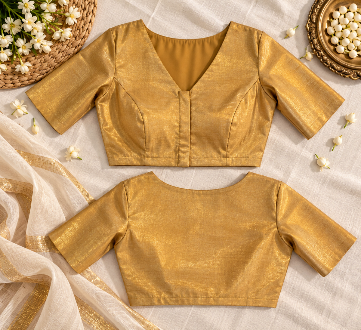 ZARI GLOW TISSUE SILK BLOUSE