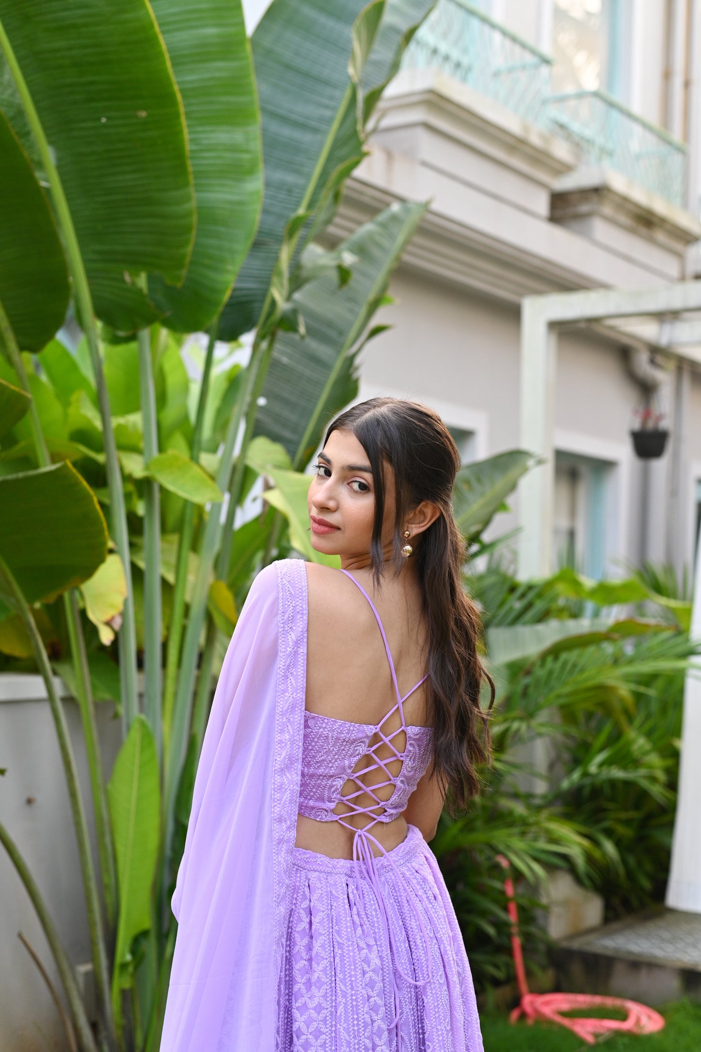 STRAPPY CHIKANKARI LEHENGA SET