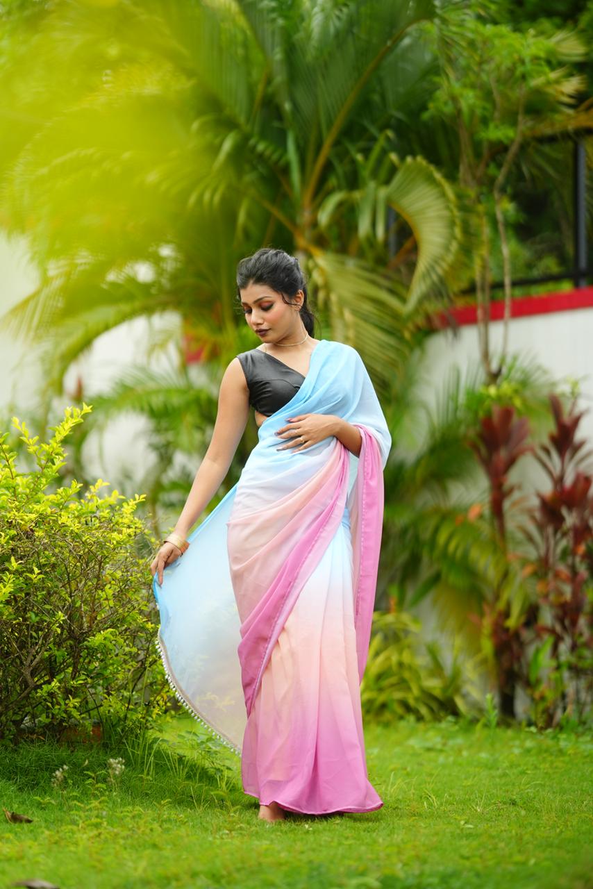 Alia saree with Pearl tassel