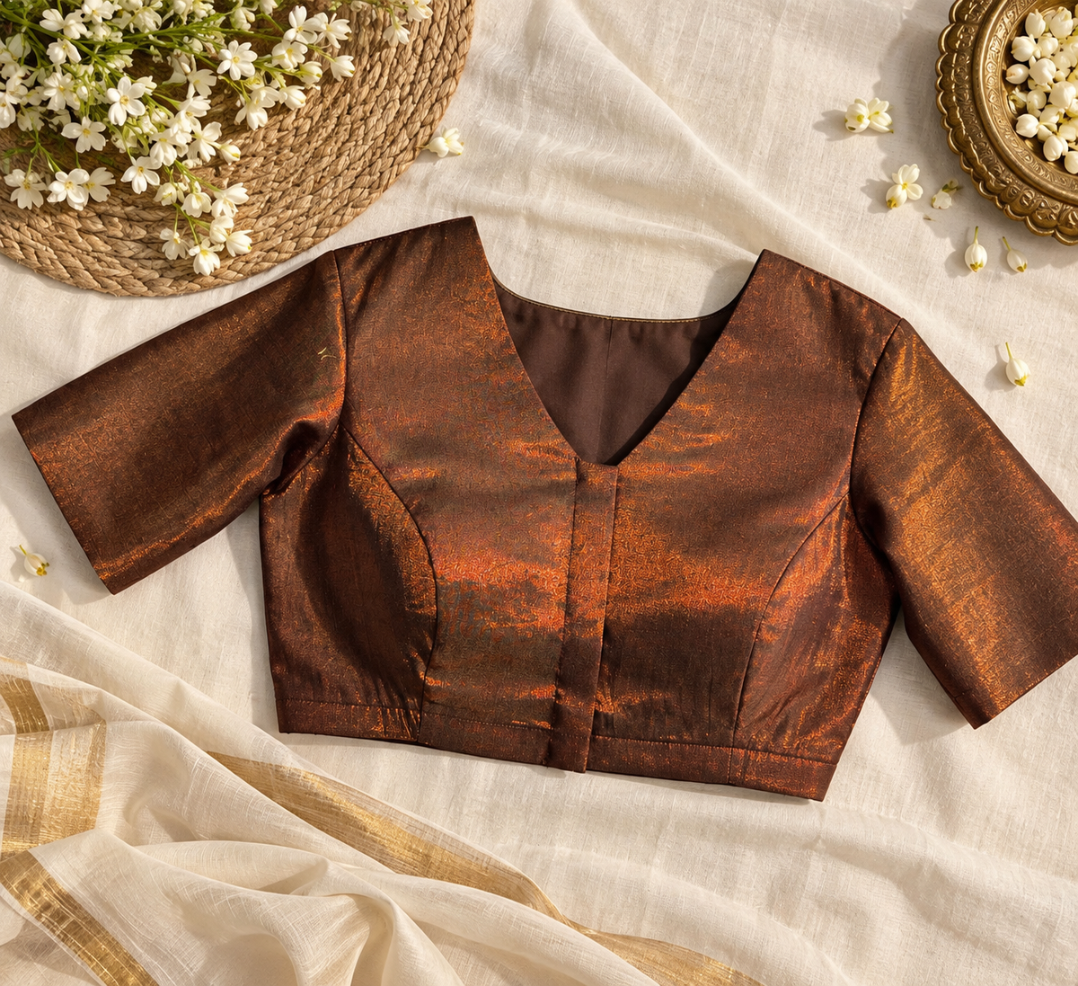 ZARI GLOW TISSUE SILK BLOUSE