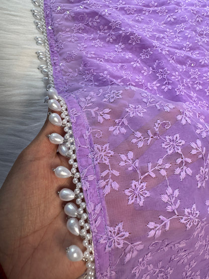 FLORAL PEARL SAREE