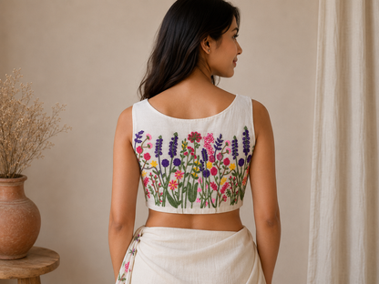 FLORAL KORA COTTON BLOUSE