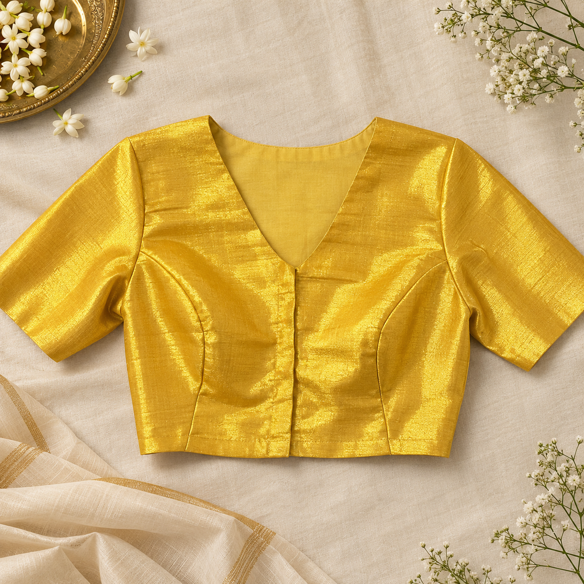 ZARI GLOW TISSUE SILK BLOUSE