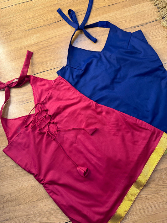 HALTER NECK BACKLESS SHORT KURTI