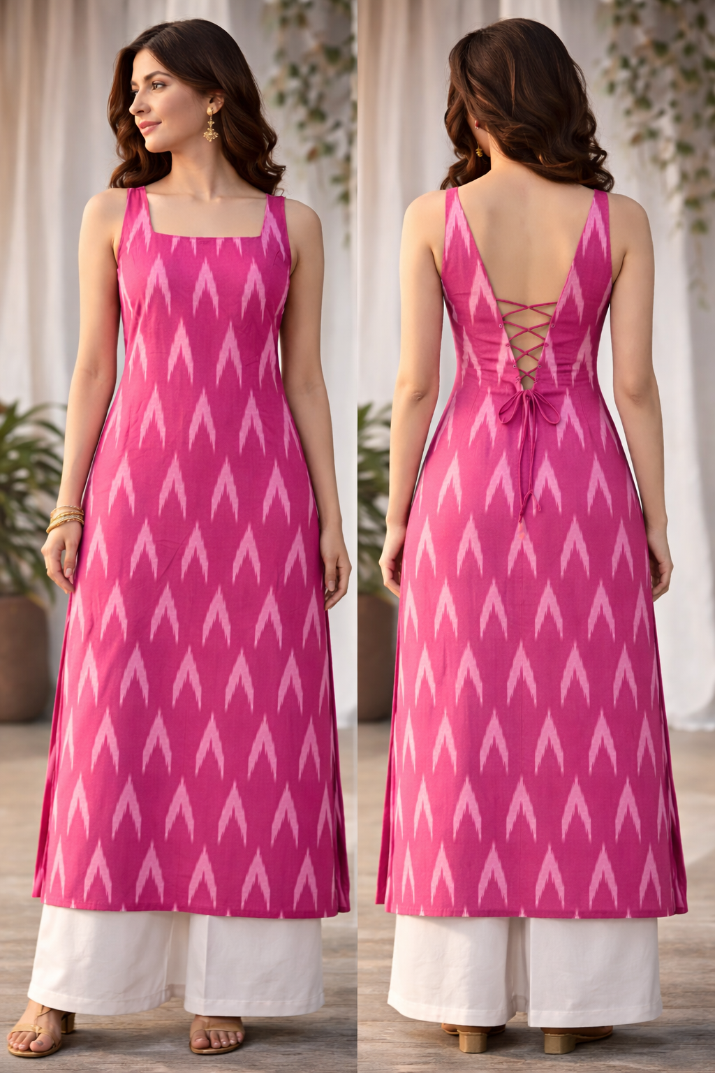 AKIRA IKAT BACKLESS KURTI