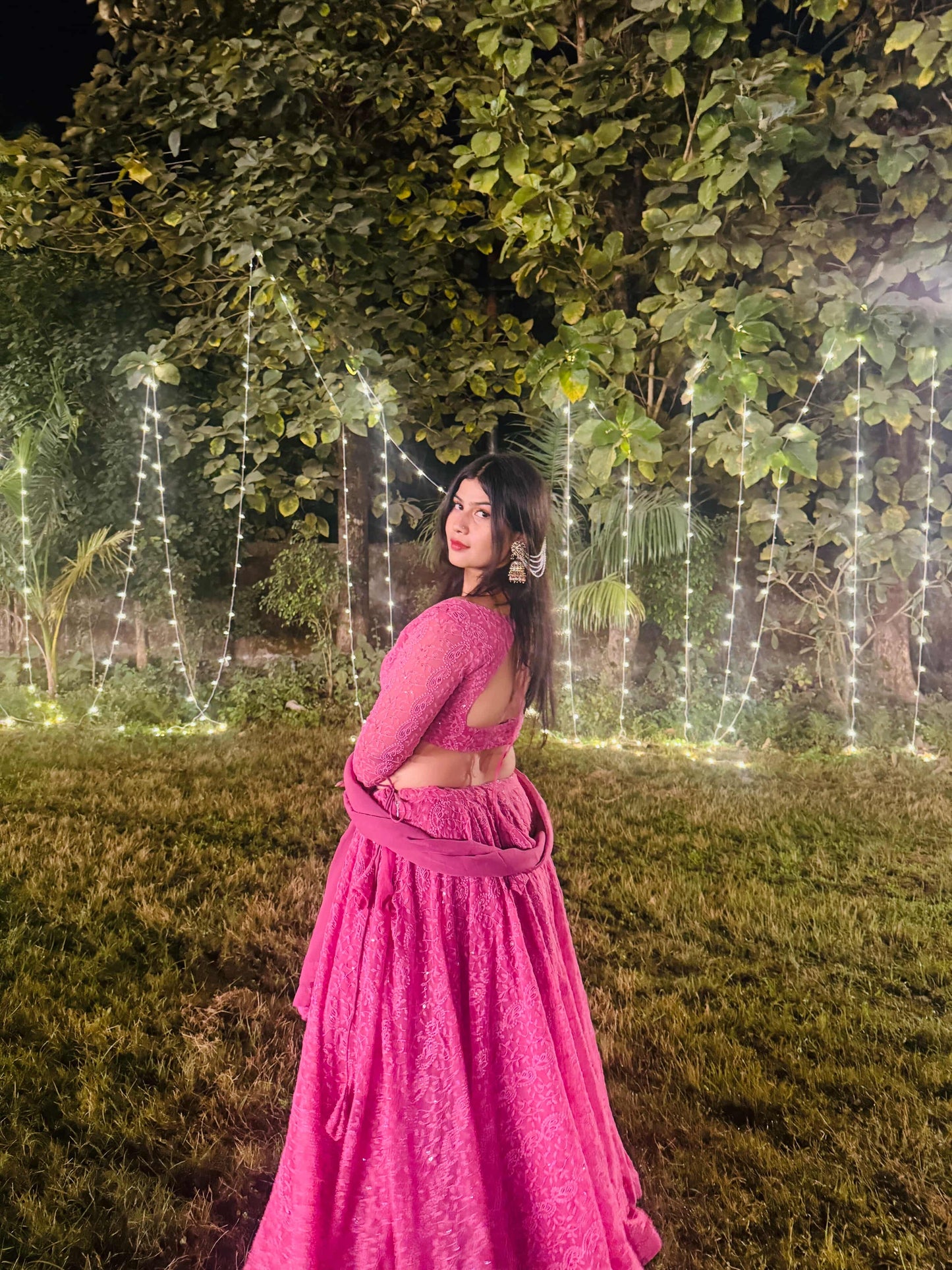 Nazrana  Chikankari Ghera Lehenga