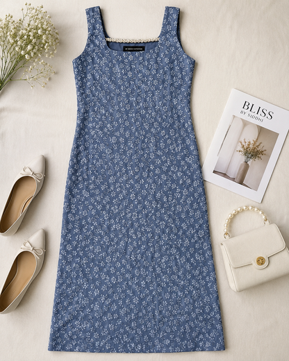 Pearl floral straight long  kurti