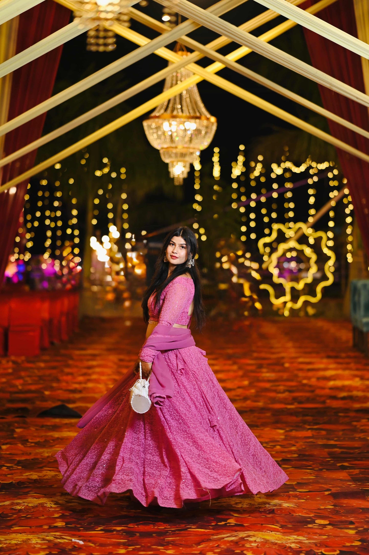 Nazrana  Chikankari Ghera Lehenga