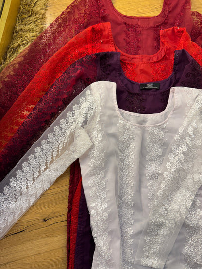 FLORAL NET EMBROIDERED KURTI