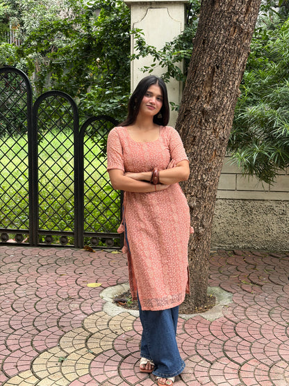 Snatched Fit Chikankari Kurti