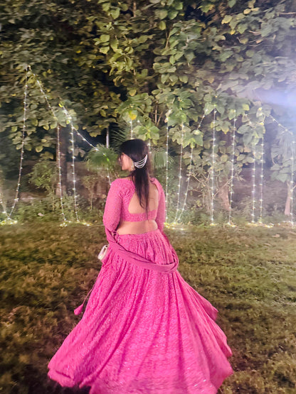 Nazrana  Chikankari Ghera Lehenga