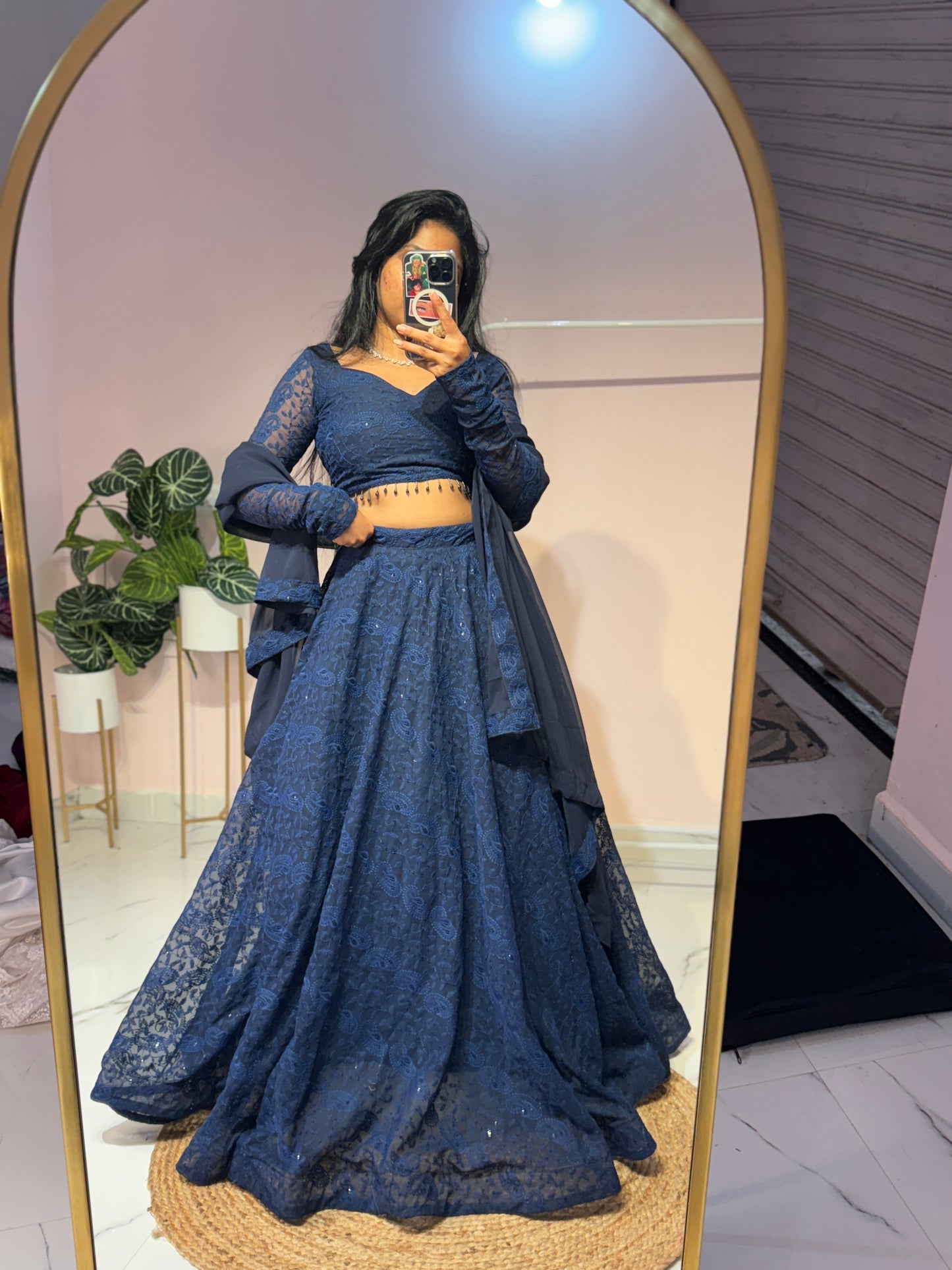 Nazrana  Chikankari Ghera Lehenga