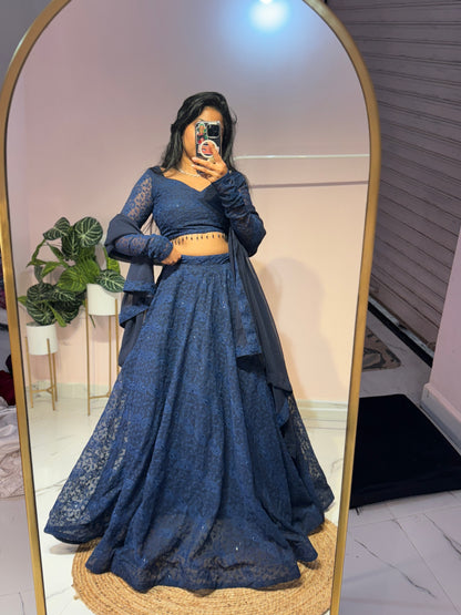 Nazrana  Chikankari Ghera Lehenga