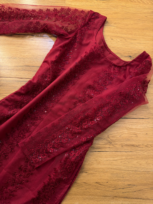 FLORAL NET EMBROIDERED KURTI