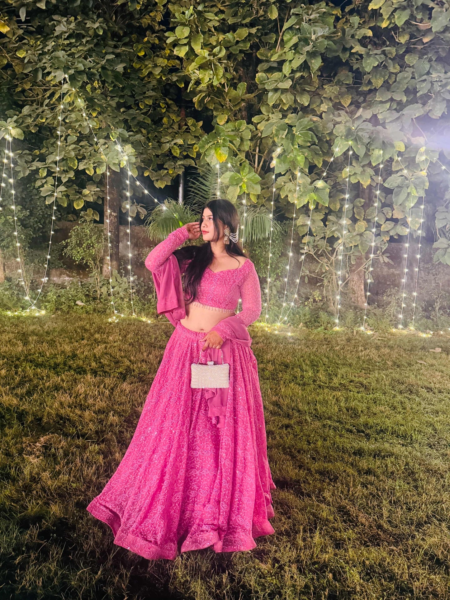 Nazrana  Chikankari Ghera Lehenga