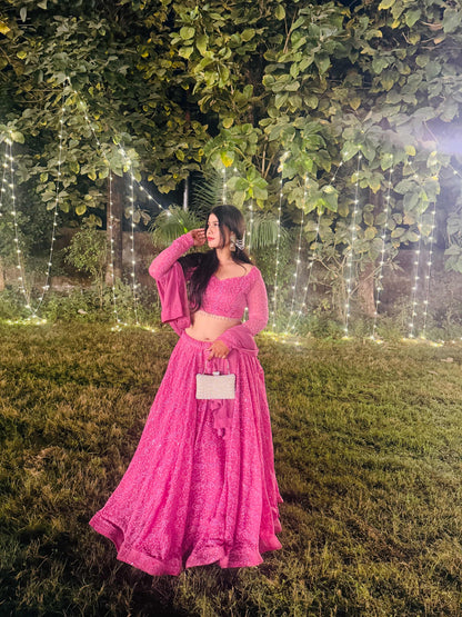 Nazrana  Chikankari Ghera Lehenga