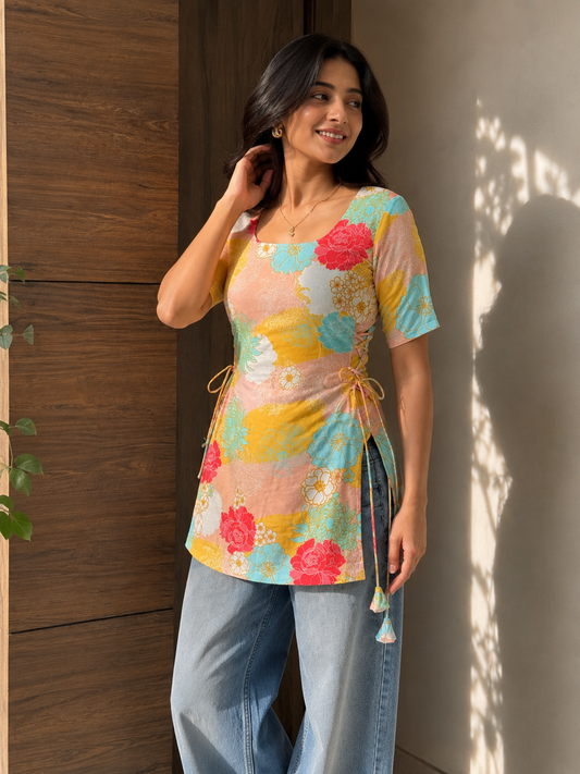 Snatched Fit Muslin Cotton Kurti
