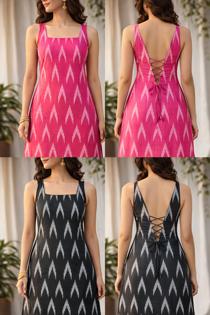 AKIRA IKAT BACKLESS KURTI