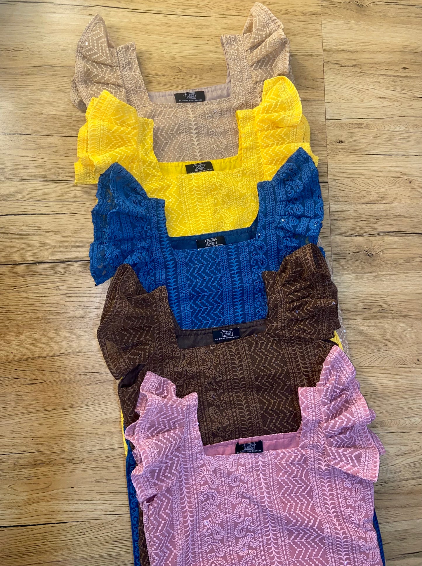 Kurti with ruffle sales sleeves