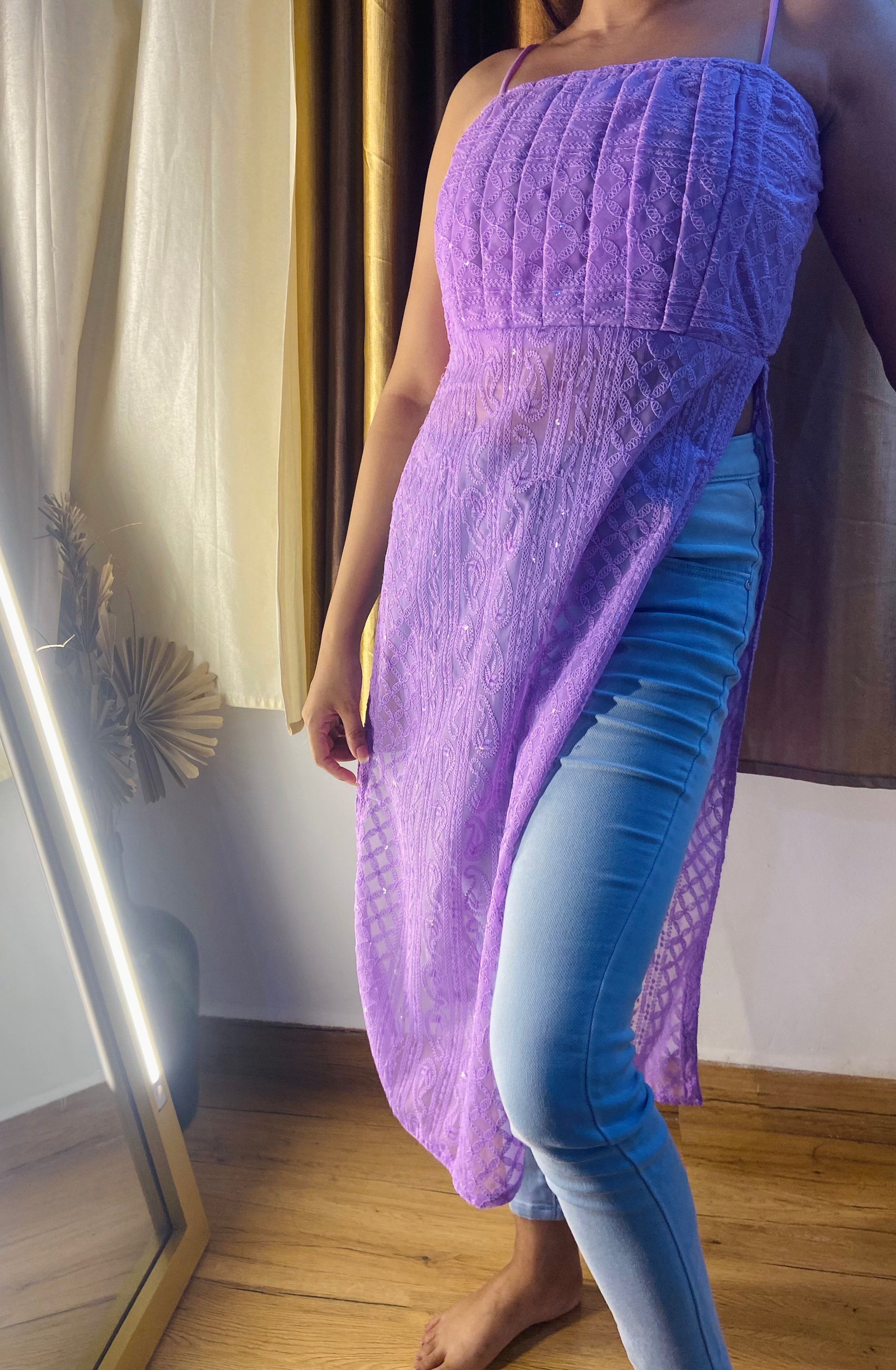 Indo western sales kurti for jeans